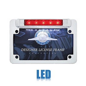 Chrome Motocicleta Chopper Bike Red LED Freno Matrícula Luz Lámpara Trim Frame - Imagen 1 de 3