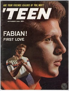 'TEEN Magazine 1961 Oct FABIAN Anita Bryant HOLLYWOOD American Bandstand FASHION - Imagen 1 de 3