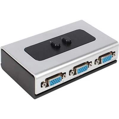New 2 Port Monitor Switch Manual Selector Box RGB Splitter VGA 2:1 - Image 1 of 3