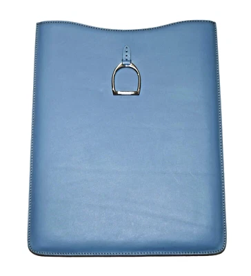 $395 Polo Ralph Lauren Leather Document Tablet Sleeve Folder Case Blue Italy - Image 1 of 4