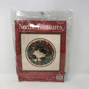 Needle Treasures Wolle Nadelspitze Kit Weihnachten Festlich Katzenkranz Neu Versiegelt - Bild 1 von 2