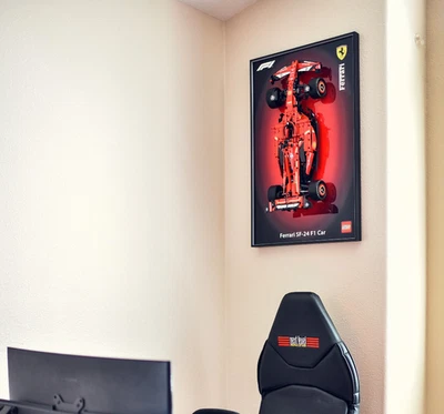 Aluminum Display Wall Frame for LEGO® Technic Ferrari SF-24 F1 Car ( #42207) - Image 1 of 4