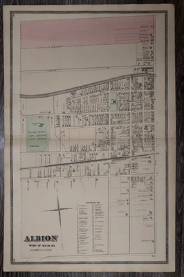 1875 Plat Map ~ Albion West of Main St., Orleans County, New York ~ (16X25)-#38 - Image 1 of 2