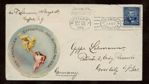 ILLUST.CVR PAN AMERICAN EXPO 1901 BUFFALO wOVAL BUFFALO & EXPO 1899 mld GERMANY - Picture 1 of 6