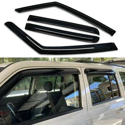 Tape-on Window Visors Sun Rain Guards Wind Deflectors for 2007-2017 Jeep Patriot - Изображение 1 из 4