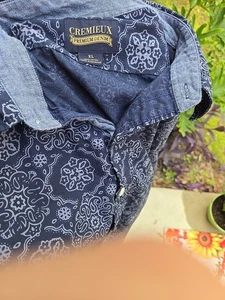Cremieux Premium Jeanshemd blau Print Hemd mit Knöpfen XL - SCHÖN!!! - Bild 1 von 11