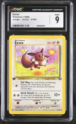 CGC 9 MINT Eevee 1999 Jungle 1st Edition 51/64 Pokemon Card - Image 1 of 2