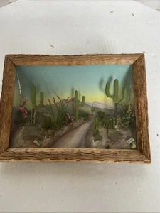 Vintage Landscape View Co. Tucson Arizona 3-D Wüstenszene Diorama 8” x 6” - Bild 1 von 16
