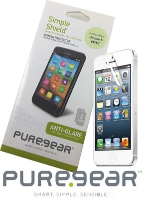 2 PUREGEAR ANTI-GLARE SCREEN PROTECTOR SIMPLE SHIELD FOR iPHONE 5 5s 5c SE 2016 - Image 1 of 2