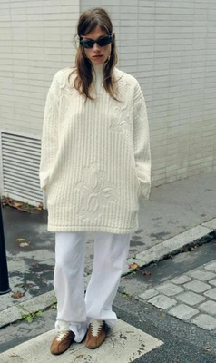 Vestido Zara Acolchado Cuello Simulado Mujer Grande Floral Texturizado Bolsillos Suave Cálido NUEVO Foto 1 de 4