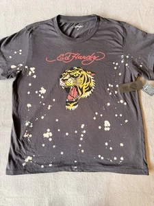 Vintage Y2K Ed Hardy Tiger Black Splash T-Shirt Single Stitch Gr. XL - Bild 1 von 7