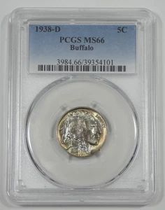 1938-D Buffalo Nickel CERTIFIED PGSC MS 66 5c - Bild 1 von 4