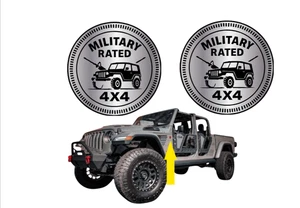 2x Military Rated Car Fender Badges Car Emblem fits JEEP WRANGLER 4x4 SUV - Picture 1 of 7
