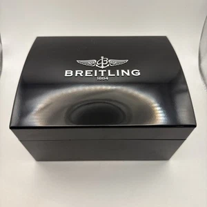 Breitling Baquelita Caja de Reloj Vacía con Almohada Negra - Hecho en Francia, Original - Imagen 1 de 8