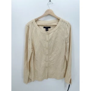 Jones Wear Cream Linen Rayon Shirt Pant Set Combo Lagenlook Coastal Size 10-12 - Picture 1 of 14
