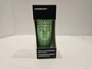 Starbucks 2023 Green Prism Diamond Studded Holiday Cold Cup Ornament Keychain - Picture 1 of 5