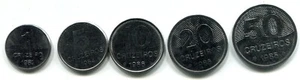 Brazil 1980s 1, 5, 10 Centavos & 1, 5, 10, 20 & 50 Cruzeiros KM600-602, 590-94 - Picture 1 of 5