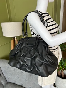 Bolso de Mano Smythson Nancy Negro Acolchado Cuero Solapa Bolso de Hombro Bond Street - Imagen 1 de 16