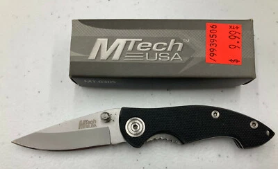 M-TECH SMALL FOLDING KNIFE (SILVER-Plain Edge) Item# MT-1030S - Image 1 of 4