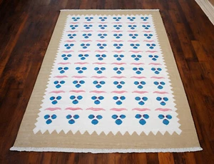 Chintemani Motif HandMade Silk Rug Turkish Rug Area Rug Oushak Rug NEW 4'4"x6'3" - Picture 1 of 18