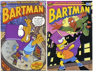 Bartman #1 & 2 NM+/9.6 (1993) Poster Intact! Simpson's Spin-off! Phil Ortiz Art! - Picture 1 of 7
