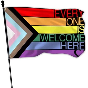 Everyone Is Welcome Here Flagge 3 x 5 Fuß Outdoor Fortschritt Stolz Polyester Do... - Bild 1 von 7