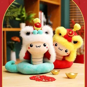 2025 Chinese Snake Plush Toy Plush Animal Snake Doll Decorative Cartoon New Year - Picture 1 of 12