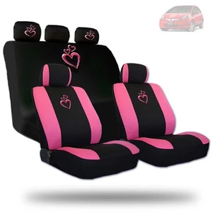 For Honda Deluxe Pink Heart Car Seat Covers and Headrest Covers Gift Set - Bild 1 von 8