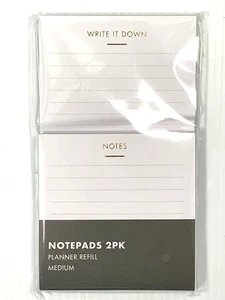 Kikki K Notepads Medium Planner Refill 2 Pack Essentials White Gold BRAND NEW - Bild 1 von 3