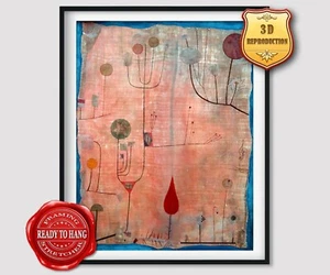 Paul Klee Früchte auf Rot. 3D Effekte Textur Gel Handarbeit fertig zum Aufhängen - Bild 1 von 19