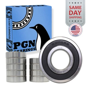 (10) 6306-2RS Premium Rubber Seal Ball Bearing C3 EMQ, 30x72x19, 6306 2RS 6306rs - Picture 1 of 11