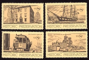 Scott #1443a (1440) Historical Preservation Block of 4 Single Stamps - MNH - Picture 1 of 1
