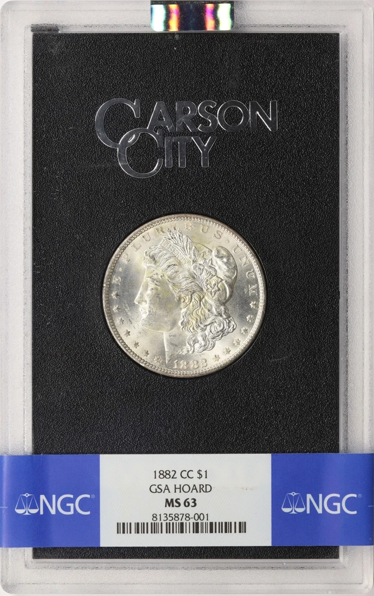 Silver MS 63 Graded 1882 Year Morgan US Dollars (1878-1921) for