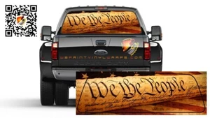 We The People American Flag Rear Window Perf Graphic Decal Trucks Cars Campers - Picture 1 of 4