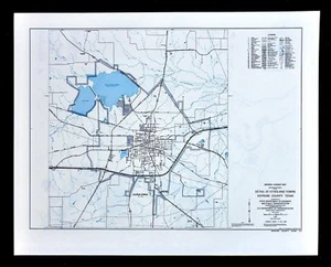 Texas Map - Hopkins County Sulphur Springs City Plan Park Lake Highways Railroad - Picture 1 of 2