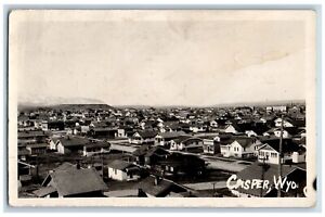 Casper Wyoming WY Postcard RPPC Photo Bird's Eye View Houses Village 1926 Posted
