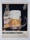 1970s MILLER High Life Champagne Beer Bottle Mug Colorful Vtg Poster Print Ad