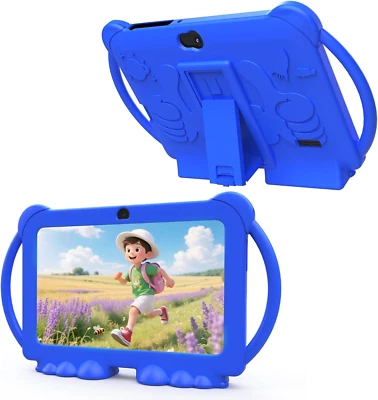 Tablet 7" Android 12 niños: 4GB RAM, 32GB ROM, control parental (azul). - Image 1 of 4
