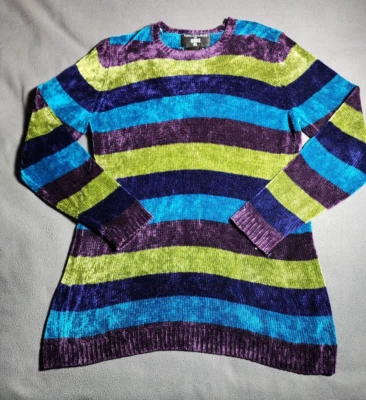 Suéter Nina Charles Kasper ASL Mujer Mediano Multicolor Terciopelo Cuello Redondo Informal Foto 1 de 4