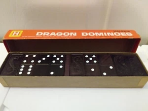 Vintage Halsam Doppelsechs Holzdrachen Dominosteine 28 Stück komplett siehe Bilder - Bild 1 von 4