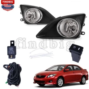 New Pair Fog Lights + Switch + Wire + Covers Kit For Toyota Corolla 2009-2010 US - Bild 1 von 6