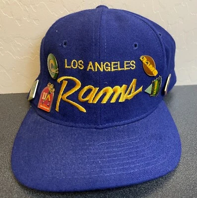 80's Script Los Angeles Rams Baseball Cap Hat Sports Specialties Wool LA 6 Pins - Image 1 of 4