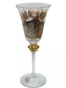 Copa de vino vintage de oro 24K y platino CORK POPS hecha en Rumania NUEVA - Imagen 1 de 6