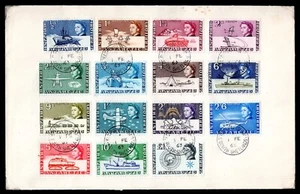 UK BRITISH ANTARCTIC TERRITORY 1963 S.G. #1-15 ON FDC TIED BY 8 CANCELS - Picture 1 of 2