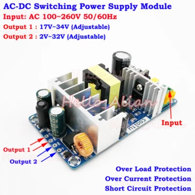 AC-DC Converter 110V 220V 230V to 5V 12V 24V Dual Output Switching Power Supply - Image 1 of 4