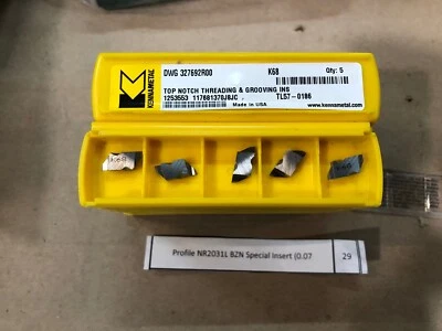 KENNAMETAL CARBIDE INSERTS QUANTITY 10 NR2031L K68 DWG327692R00 TOP NOTCH