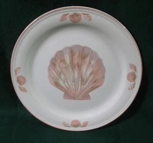 SANGO Coquille 3664 10 3/4" Dinner Plate - Coral & Gray Shells - Picture 1 of 3