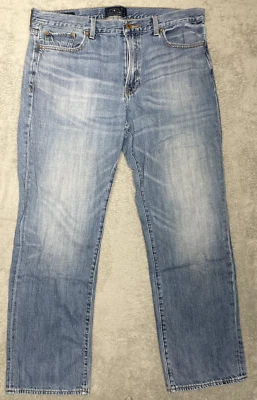 Lucky Brand 361 Vintage Straight Jeans Mens 38x32 Blue Light Wash Distressed - Image 1 of 4