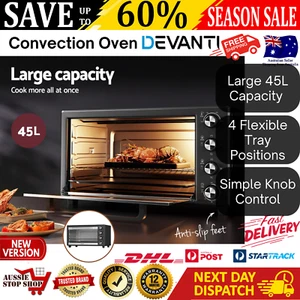 Devanti Electric Convection Oven Bake Benchtop Rotisserie Grill 45L Portable NEW - Picture 1 of 13