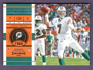 2011 Playoff Contenders #5 Chad Henne Miami Dolphins - Picture 1 of 2